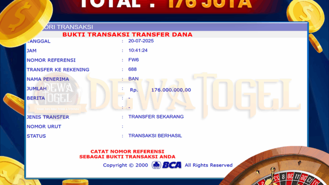 Bukti JP Dewatogel Casino