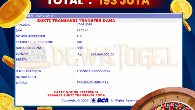 Bukti JP Dewatogel Casino2