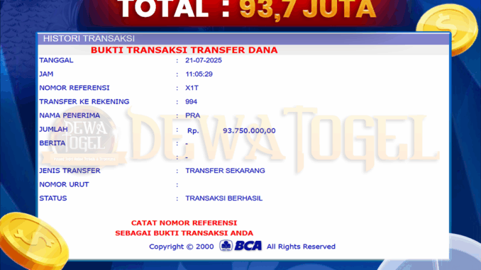Bukti JP Dewatogel Togel